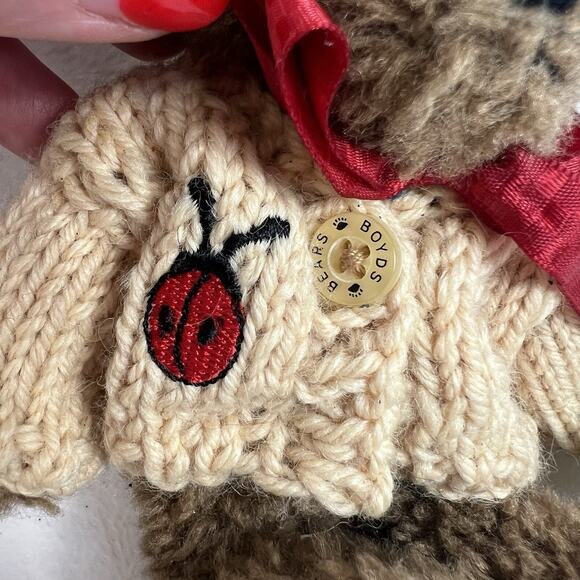 Vtg Boyd's Bears Darby Beariburg 6" Style 913960 Ladybug Sweater Retired - Picture 4 of 10